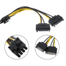 Dual SATA to PCI-E Power Cable 15Pin